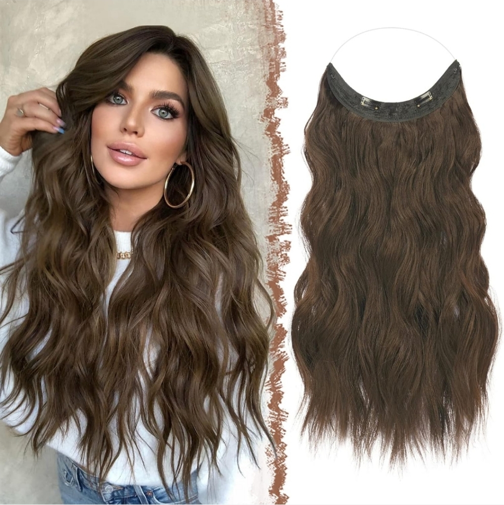 Invisible Wire Hair Extensions with Transparent Wire Adjustable Size